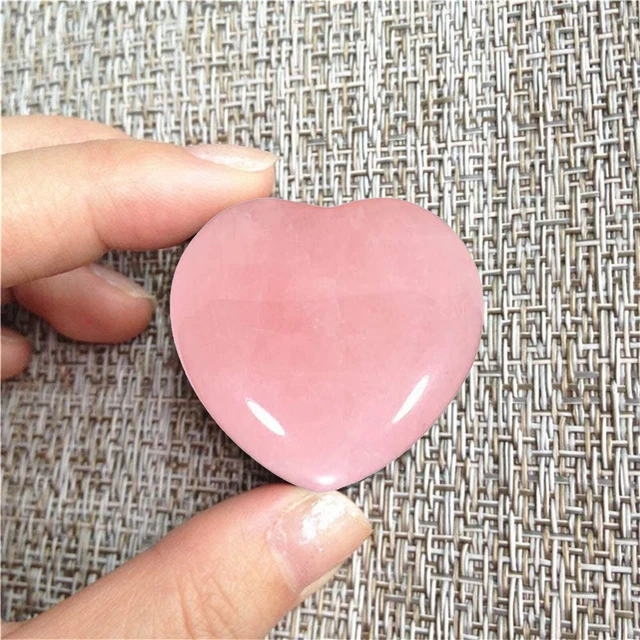 Pietre preziose cuore cristallo rosa naturale amore pollice di palma pietra preoccupazione