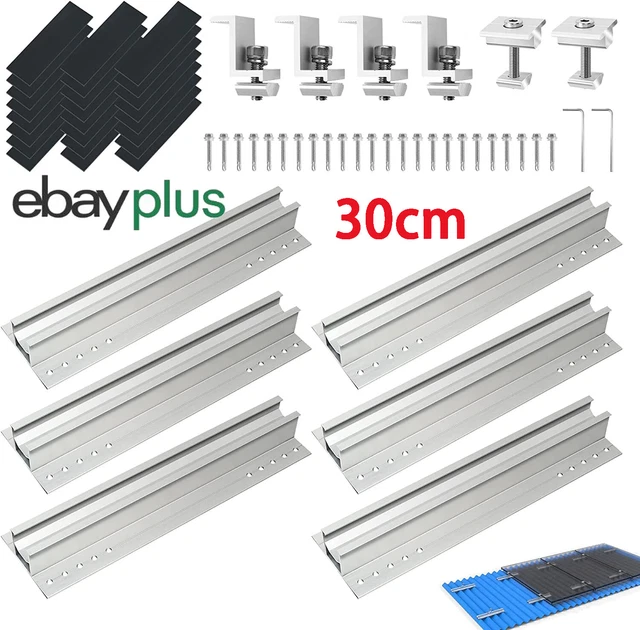 SOLAR MODULE ALUMINIUM Mount Flat Roof Trapezoidal Plate PV Mounting ...