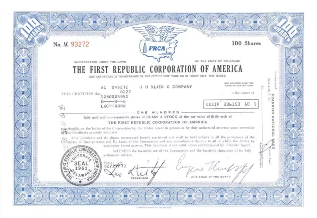 First Republic Corporation of America - 1960's dated Fishing & Recreation Stock