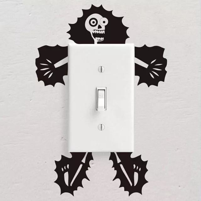 Electrocution Skeleton Man Switch Sticker, Children's Bedroom Bathroom Sticker
