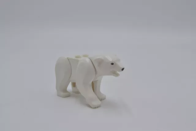 LEGO Eisbär weiß White Polar Bear 2 Studs on Back Nose Pattern 98295c01pb01