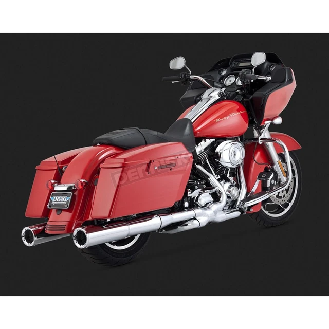 Vance & Hines Chrome 4 1/2" Hi-Output Slip-On Mufflers - 16463 (no ship to CA)