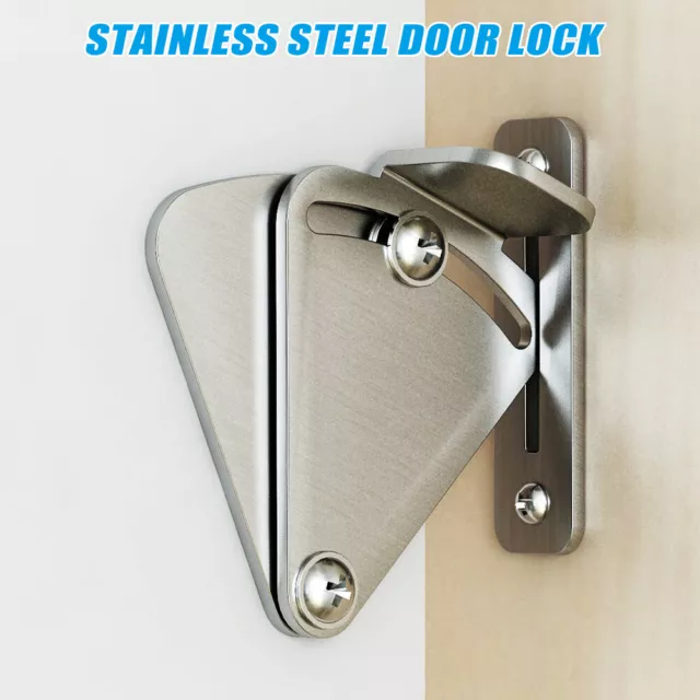 One Set Stainless Steel Lock for Sliding Barn Door Wood Latch Gate Door Easy DIY