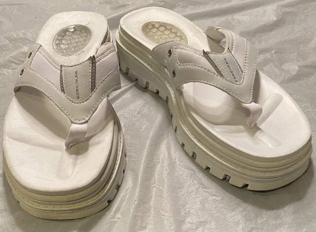 Vintage Skechers G Tech Jammers Chunky Flip Flops Sandals White Y2K Womens 9