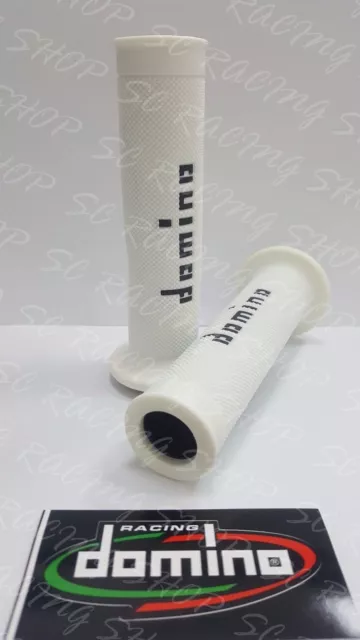 Domino Coppia Manopole Universali Racing Bianco-Nero Grip Ducati Monster 696 796