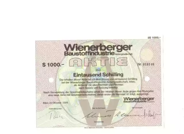 Wienerberger Baustoffindustrie AG 1989 Wien