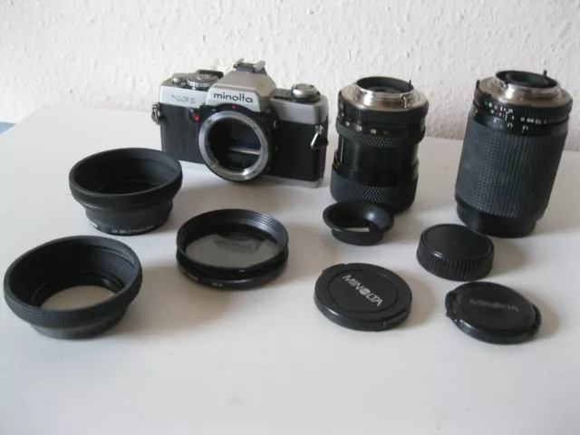 Minolta XG1 - funktioniert und 2 Objektive   siehe Text u. Bilder