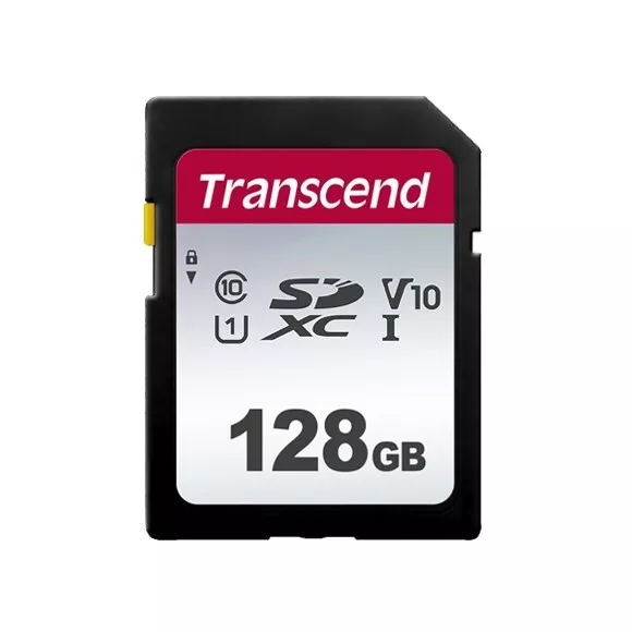 Transcend 300S 128Go SDXC C10 UHS-I SD Cartes mémoire  Vitesse jusqu'à 100 Mo