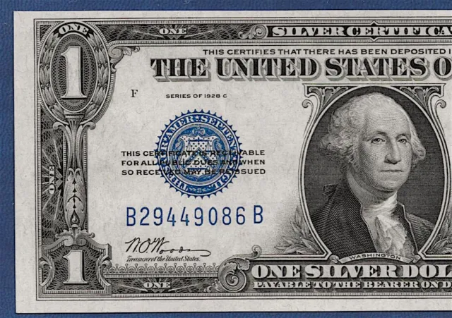 🇺🇸 "Key Note" 1928C $1  Fr-1603 ♚♚Silver Certificate♚♚ Pcgs Very Ch New 64 Ppq 2