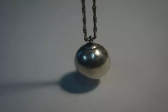 Set of Sterling Silver 835 Ball Pendant and Chain Heavy 11.78 Grams VERY NICE