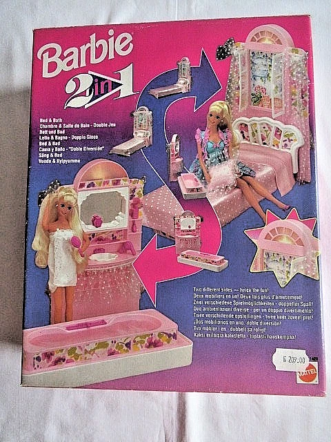 Lot De Accessoires Barbie : Salon De Beauté + Salle De Bain + Boutique De Bonbons - Mattel Occasion