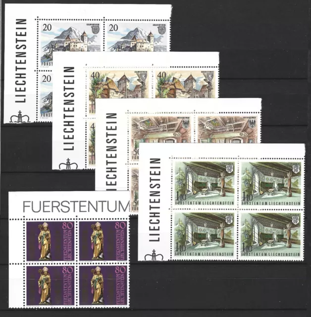 FL Liechtenstein 1981  - postfrisch -  5 VIERER  Mi.Nr. 775 - 783  Scan ansehen!