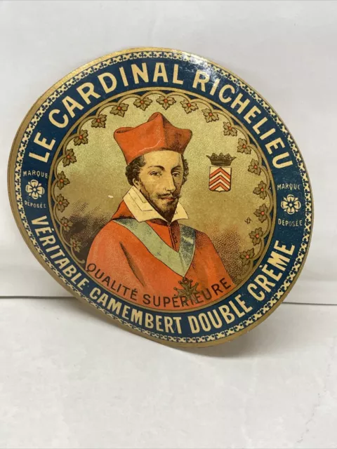 Ancienne Étiquette De Fromage: Camembert Double Crème " Le Cardinal Richelieu  "
