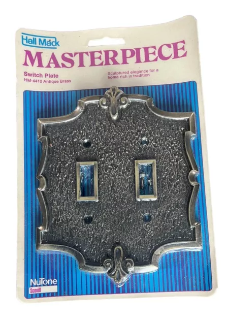Hall Mack Masterpiece Double Light Switch HM-4410  Antique Brass NIP Vintage