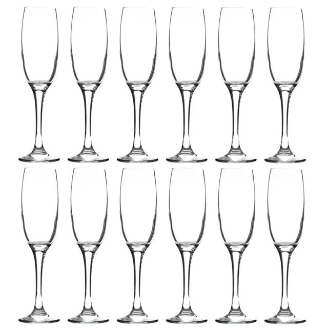 12x LAV Venue Glass Champagne Flutes Prosecco Wine Party Glasses Gift Set 220ml