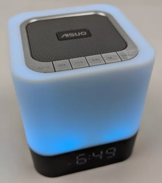 AISUO Bluetooth Speaker Clock Digital Alarm Mini HiFi Color Night Lights DY28