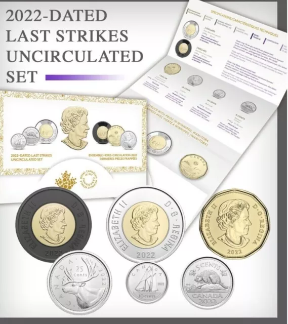 2022 - Last Strikes with Queen effigy - Classic Canadian Uncirculated 6-coin Set