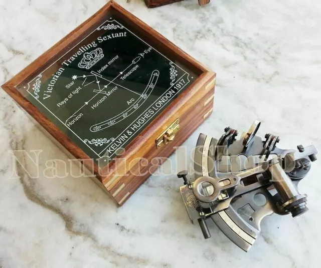 NAUTICAL GERMAN MARINE Brass Sextant With Antique Working Vintage Wooden  Box $85.01 - PicClick AU