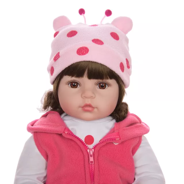 46cm Reborn Doll Cloth Body Realistic Cute Girl Dolls Newborn Toddler Kids Toy
