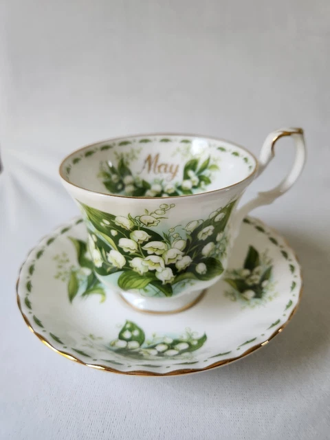Royal Albert Lily of the Valley May cup & Saucer England flower of the month tea