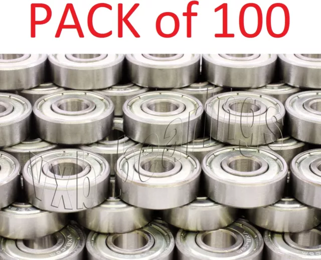 Wholesale Lot/Pack of 100  608ZZ 8x22 mm 608Z Metric Greased Ball Bearing Sale