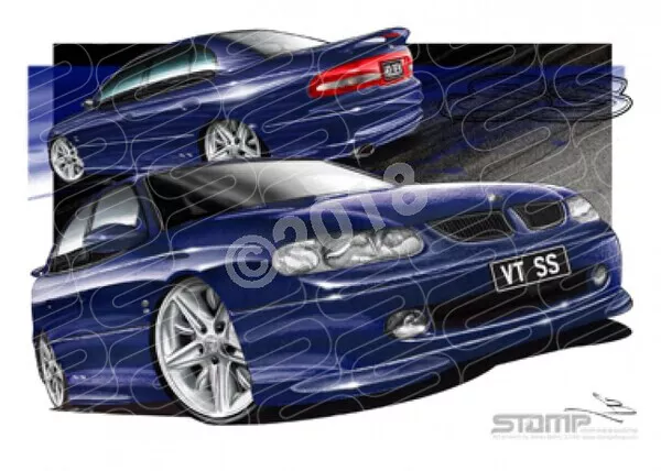 Holden Vt Ss Commodore Bermuda Mica A1 Stretched Canvas (Hc09B)