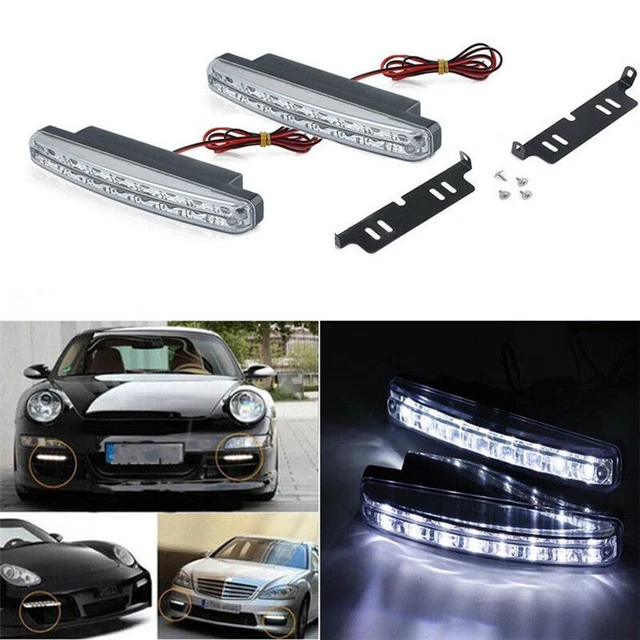 6000K LUCI DIURNE 8 LED Luminoso Auto Guida DRL Lampada Faro ...