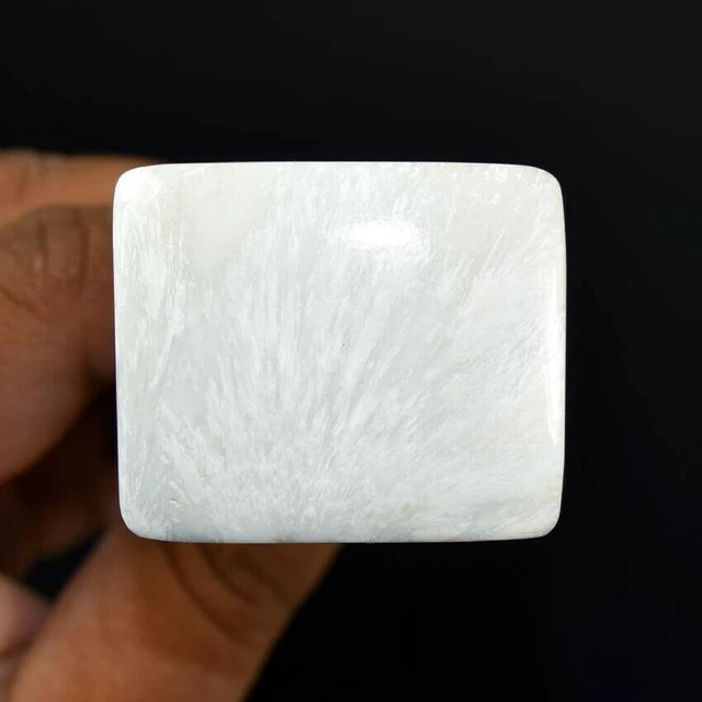 61.85 Cts Naturel Scolecite Coussin Cabochon Gemme Pour Pendentif, Bague En...