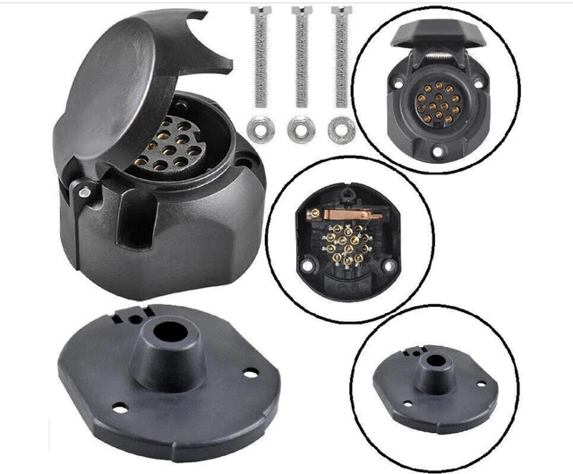 Kit Prise Remorque 13 Broches Avec Câble 2m - Compatible Voiture Européenne
