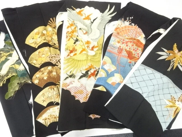 44623# Japanese Kimono / Antique Tomesode / Set Of 5