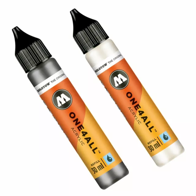 (198,33 EUR/l) Molotow ONE4ALL Marker REFILL 30ml signalweiß signalschwarz