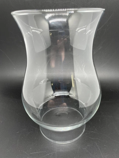 VINTAGE CLEAR GLASS OIL HURRICANE LAMP CHIMNEY GLOBE SHADE 6.5" High x 3" BASE