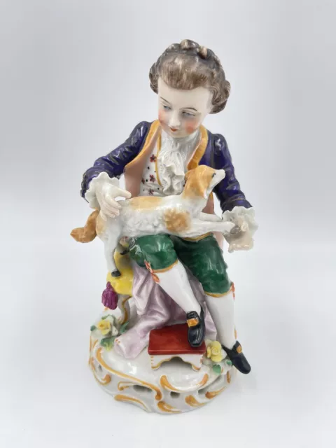 Allemagne Sitzendorf Thuringe Superbe Sujet En Porcelaine Polychrome