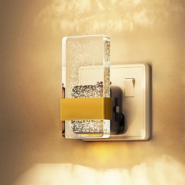 Plug In Light Fixture NIGHT LIGHT PLUG in Wall, Dusk to Dawn Sensor, Dimmable £16.99 ...