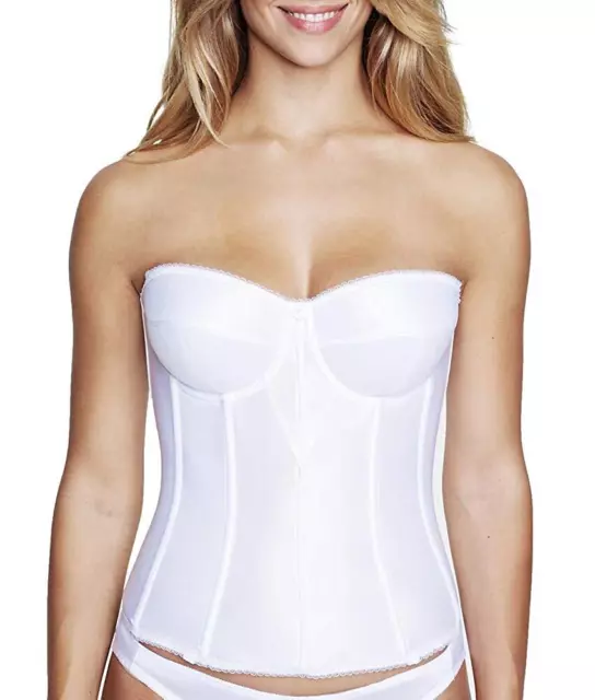 Dominique WHITE Juliette Strapless Longline Corset, US 50DD, UK 50DD