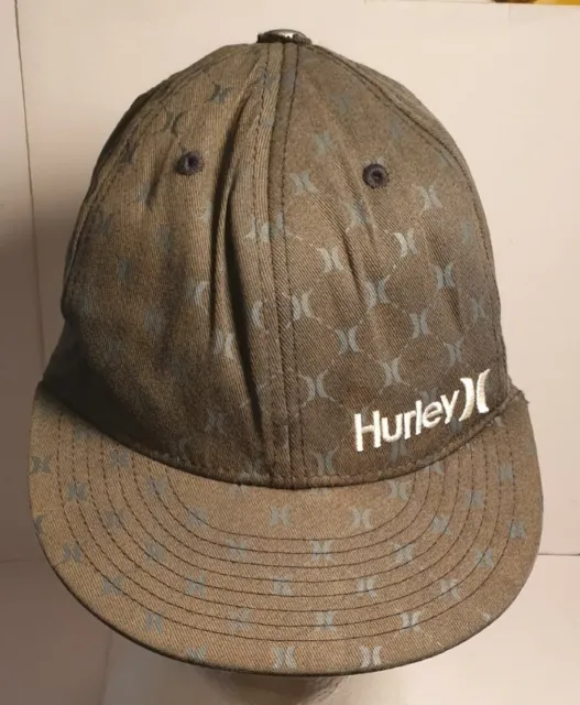 HURLEY Flexfit by Yupoong Boys Size Baseball Style Cap Hat Grey Embroided Logo