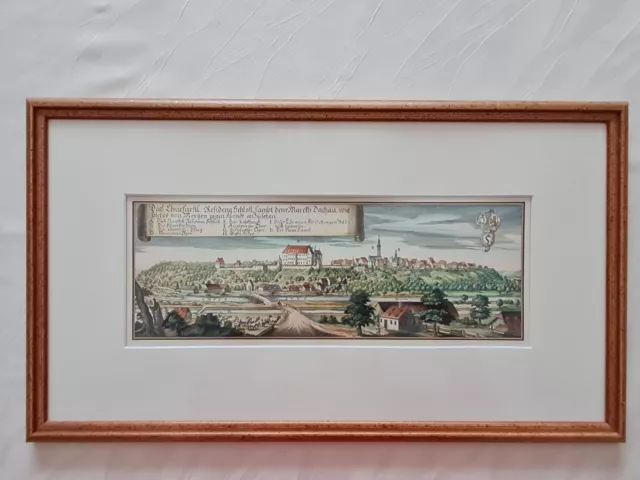 Kunstdruck Dachau Gesamtansicht Schloss Kupferstich Ansicht von Michael Wening