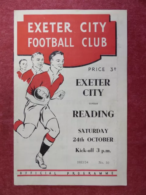 EXETER CITY v READING | 1953/1954 | DIV. 3 (SOUTH) | 24 OCT 1953 | UK FREEPOST