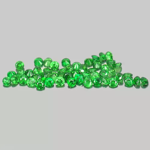 Tsavorite Garnet 1.18 Ct. 50 Pcs. Round Diamond Cut 1.6 Mm. Natural Gemstones