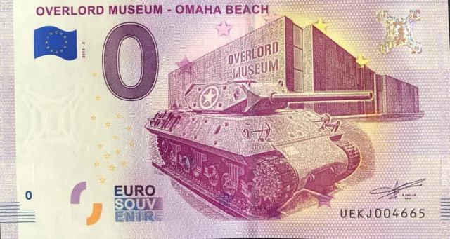 Billet 0 Euro Souvenir Touristique  Overlord Museum  Omaha Beach   2018