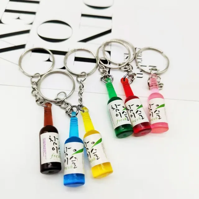 Keychain Simulation Trinket Car Key Accessories Simulation Soju Cans Keyring