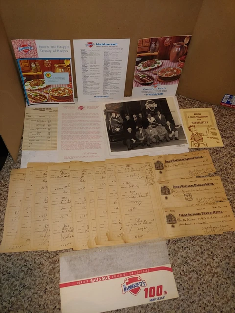 Vintage Habbersett Cookbooks,Employee Photo,20's Media Bank Ledger,Pennsylvania