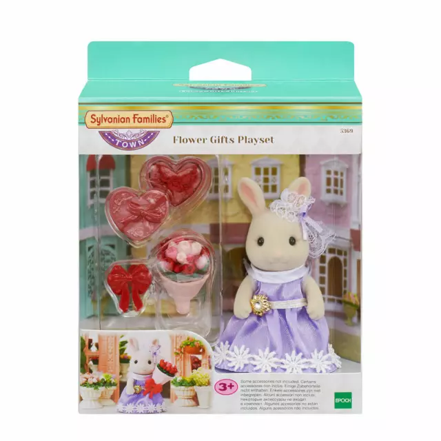 Sylvanian Families Town Series Valentinstags Set mit Hase Blumen Kleid Spielzeug