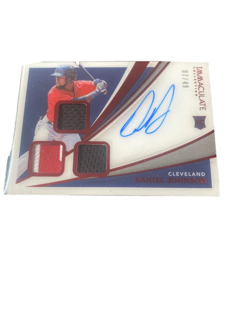 2021 Immaculate Triple Patch/ AUTO DANIEL JOHNSON, INDIANS /49