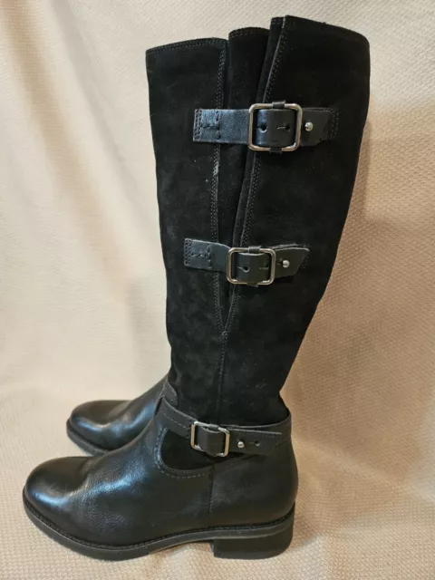 CLARKS TAMRO MARINA Black Combi Leather Long Women s Boots Size UK 4 D 39.99 PicClick UK