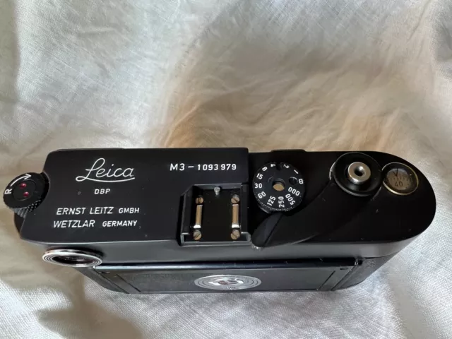 Leica M3 camera with titanium shutter, finished in black Cerakote