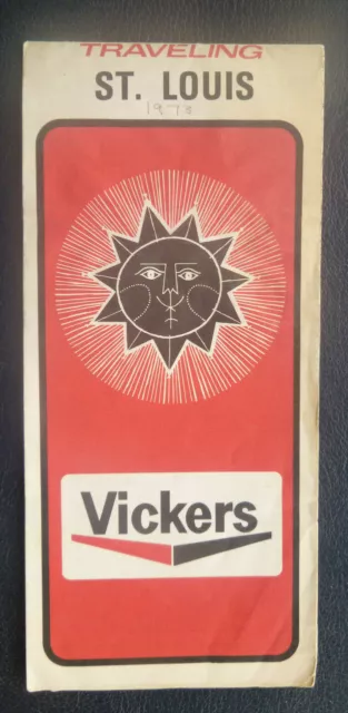 1973 St. Louis street road map Vickers oil gas oil can