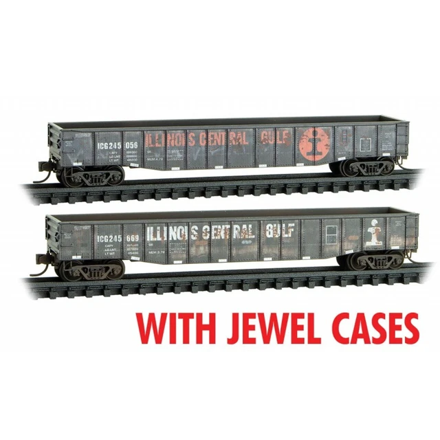 Micro-Trains 983 05 044 Illinois Central Gulf Weathered Gondola 2 Pack N Scale