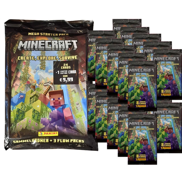 Minecraft - Create Explore Survive Serie 3 carte collezionabili 1 starter + 20 booster