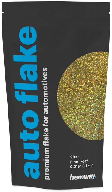 Hemway Gold Holographic Metal Flake 0.015" 100g Auto Car Bike Glitter Paint